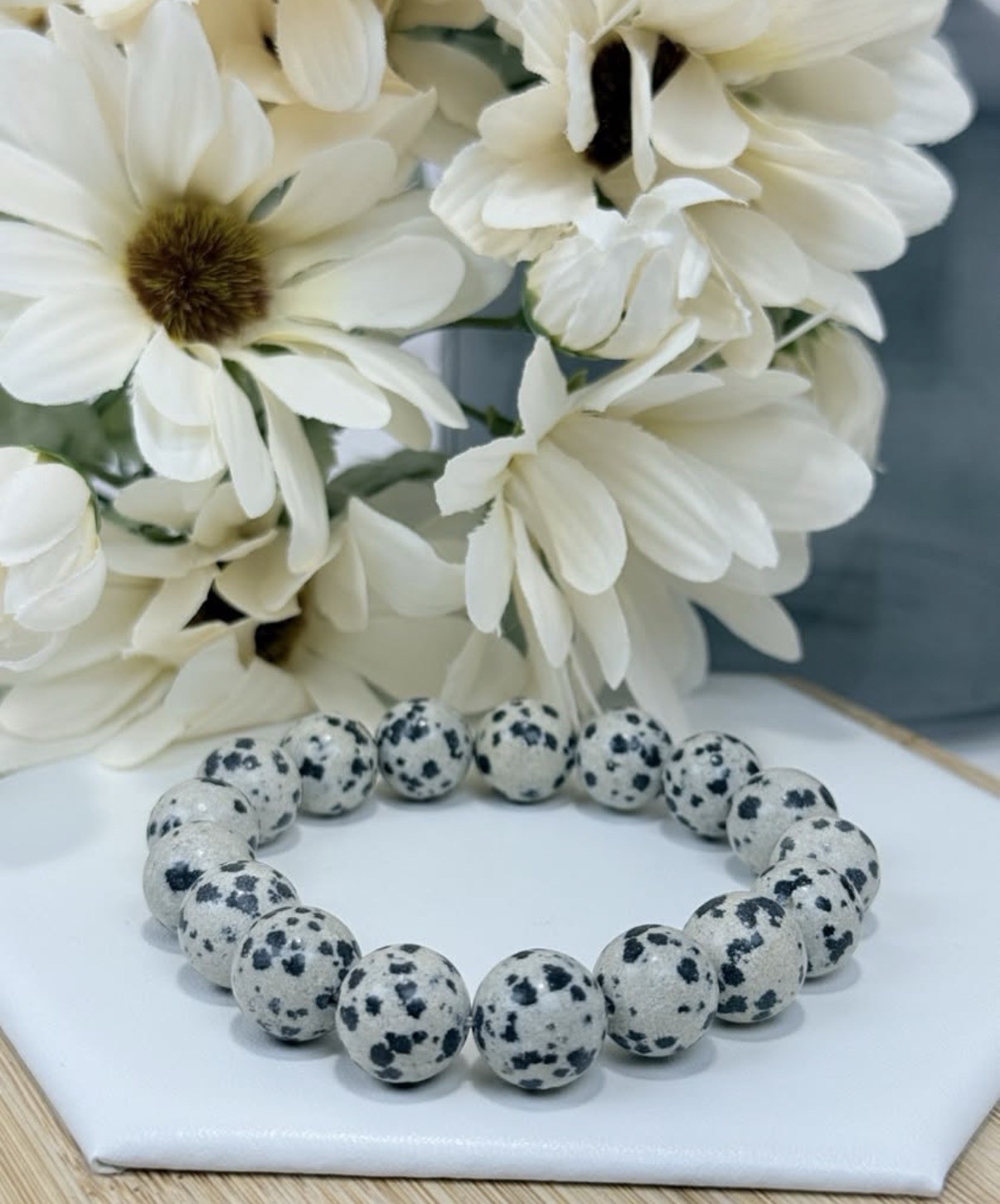 Dalmation Bead Bracelet 12.3MM