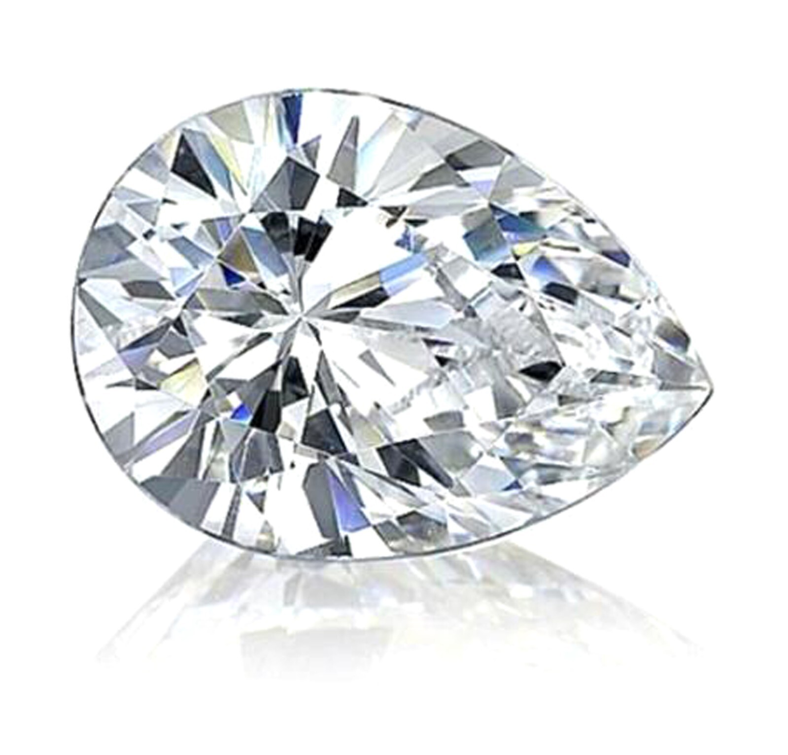 3.00 Carat Pear Cut White Diamond VVS1 Color CVD Certified Loose Gemstone 5SDK