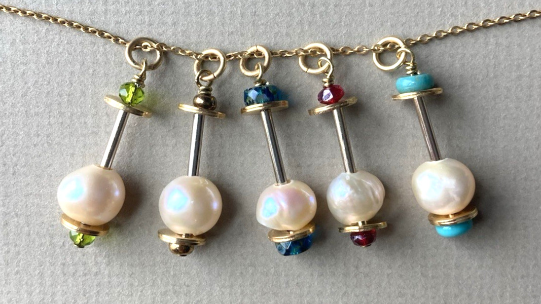 You Choose! Kinetic Pendant, Baroque Pearls & Multi Glass Beads, Fidget Spinner