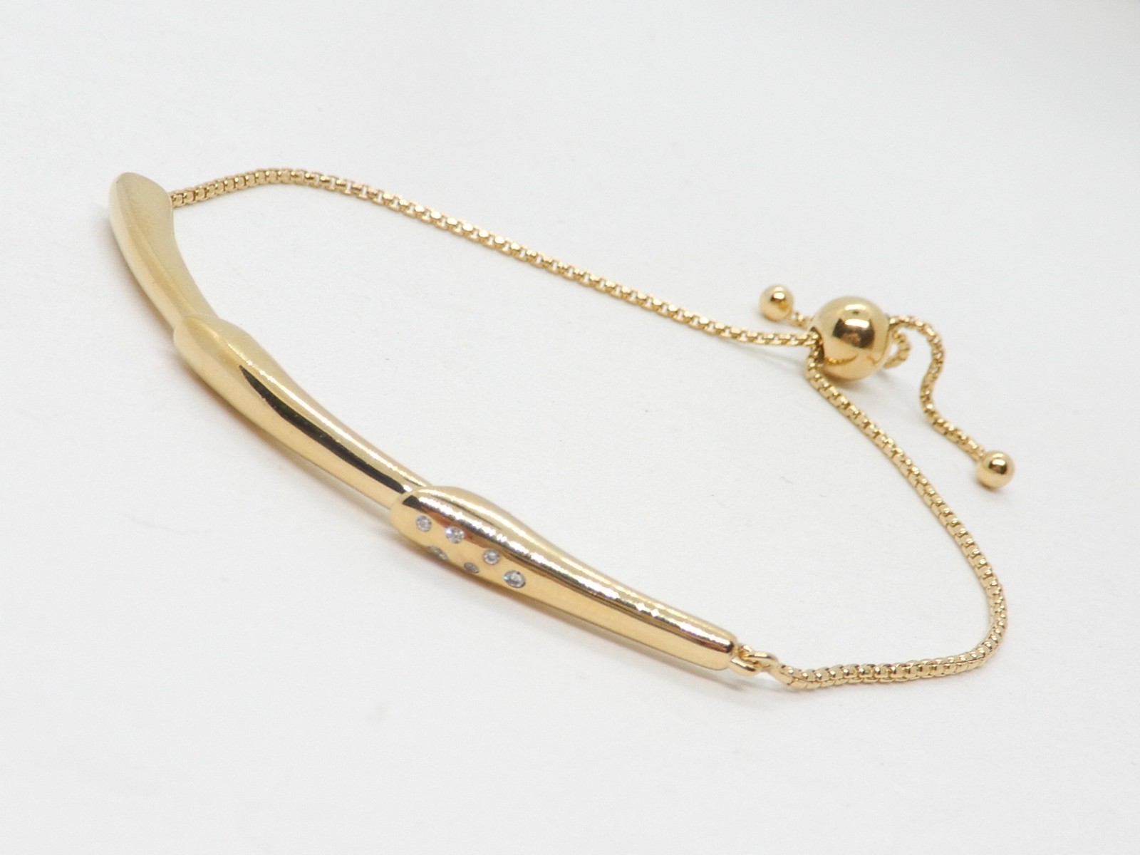 Authentic Pandora 18K Gold Plated Flower Stem Slider Bracelet 23cm 567917CZ-2