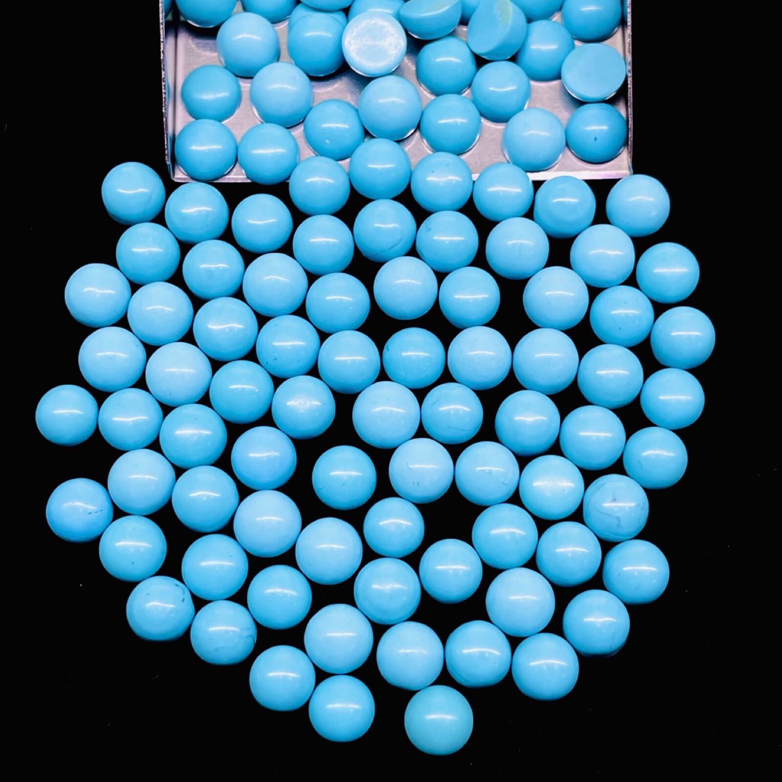 150 Pcs Natural Constituted Turquoise 6mm Round Cab Loose Gemstones Lot 105 Cts