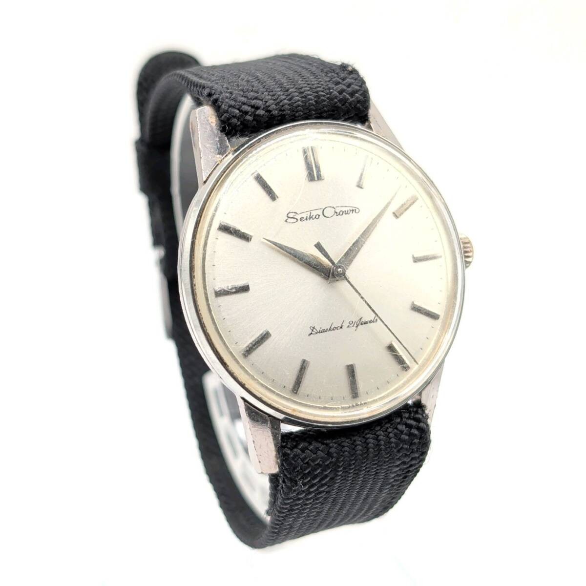 SEIKO CROWN Watch Hand Winding Men’s Round Silver Dial Seiko Crown Watch Manual