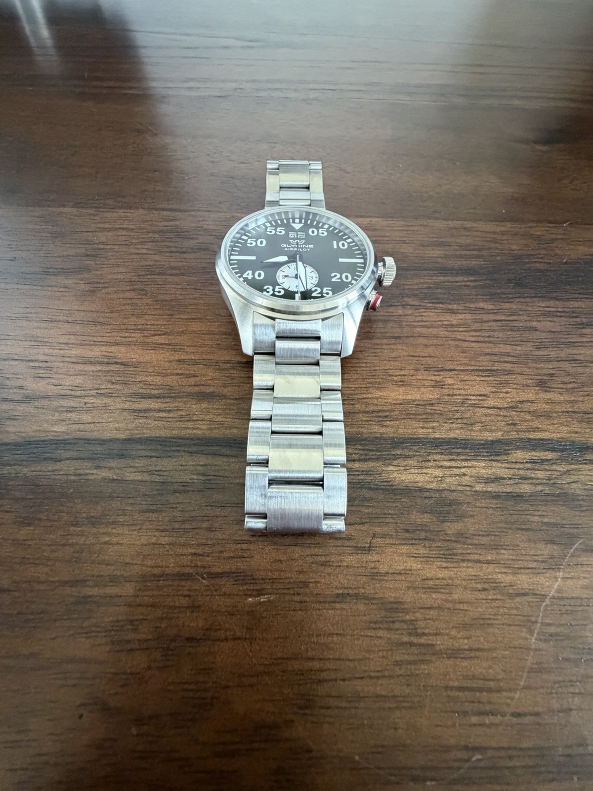 Glycine Airpilot GL0450 Swiss Quartz Chronograph Green Dial Sapphire Watch