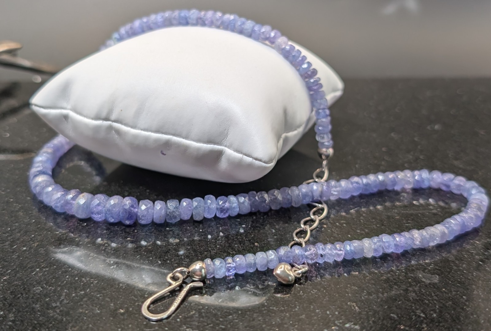 Jay King Mine Finds Sterling Tanzanite Beaded Necklace DTR Adjustable