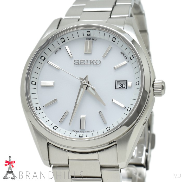 Seiko Men’s Watch Selection Solar Radio SS White Dial SBTM317 7B72 0AC0 SEIKO Ex