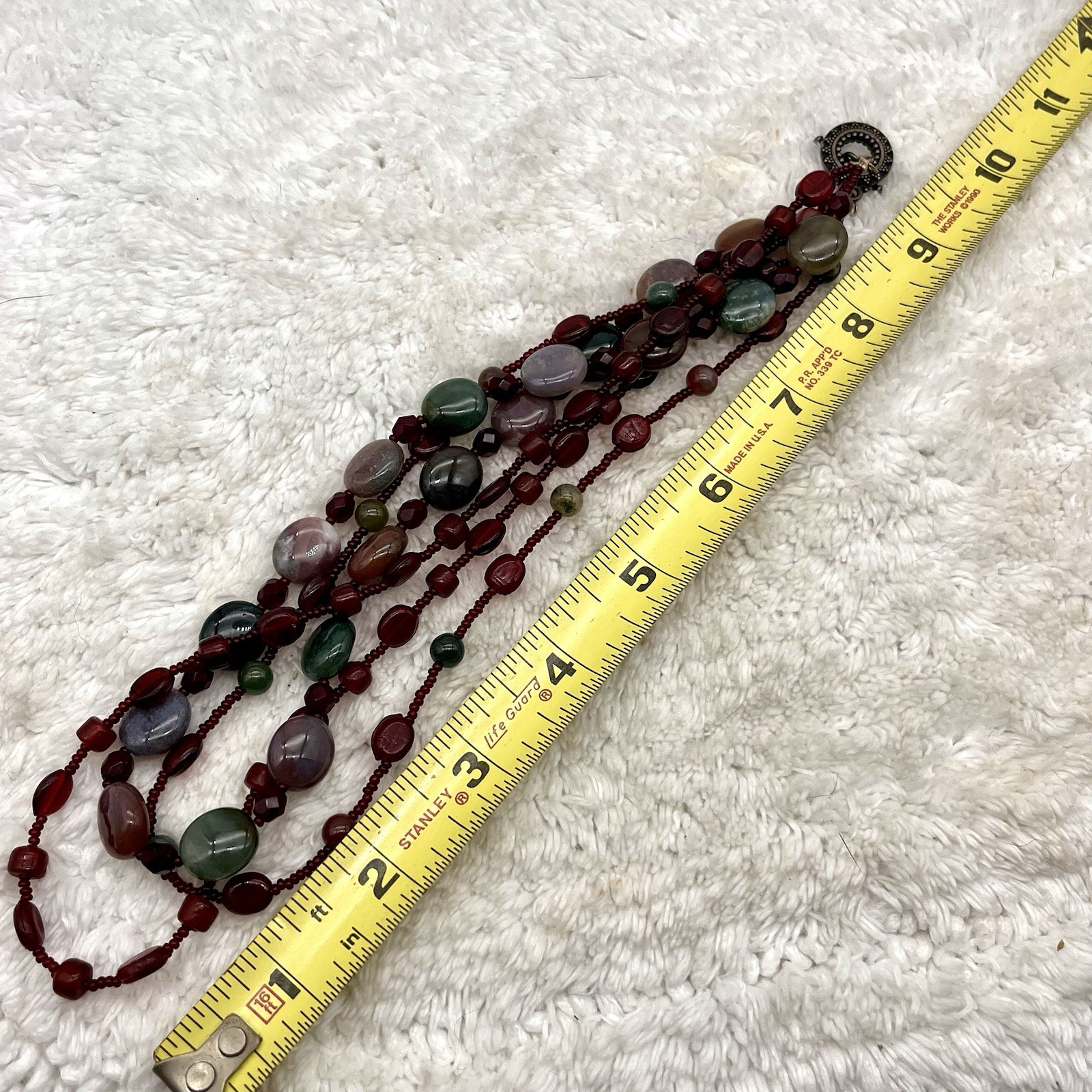 Boho Agate Necklace Bracelet Jewelry Set Rich Earth Tone Stones