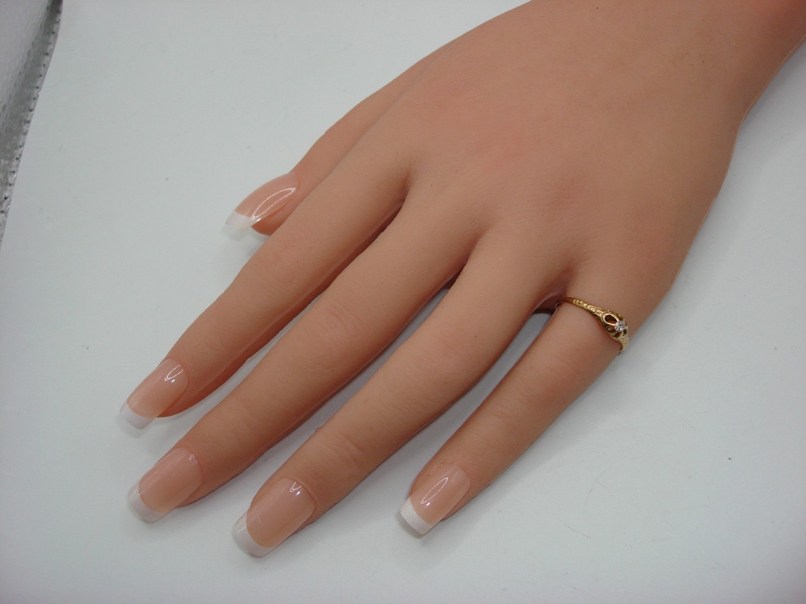 ANTIQUE EDWARDIAN 14K ROSE GOLD APPROX. 7 PTW MINE CUT DIAMOND BELCHER SET RING