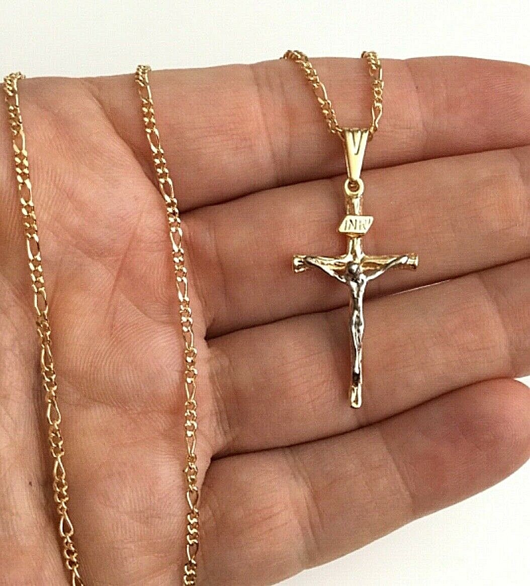 18K GOLD FILLED CROSS NECKLACE 18″ LONG / 18K GOLD FILLED CADENA DE CRUZ – GFN5