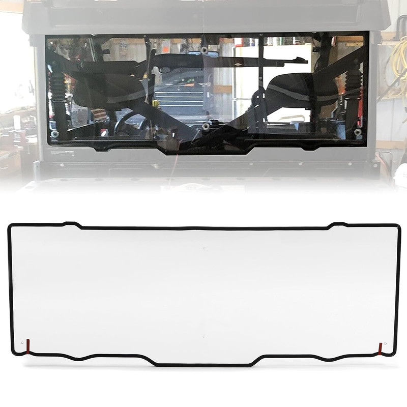 Kuafu Clear Rear Windshield Window Compatible 2013-2023 Polaris Ranger 900/1000