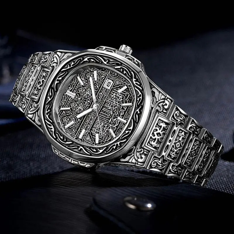 Vintage Men Quartz Watch Luxury Brand Auto Calendar Specific Lines Stainless