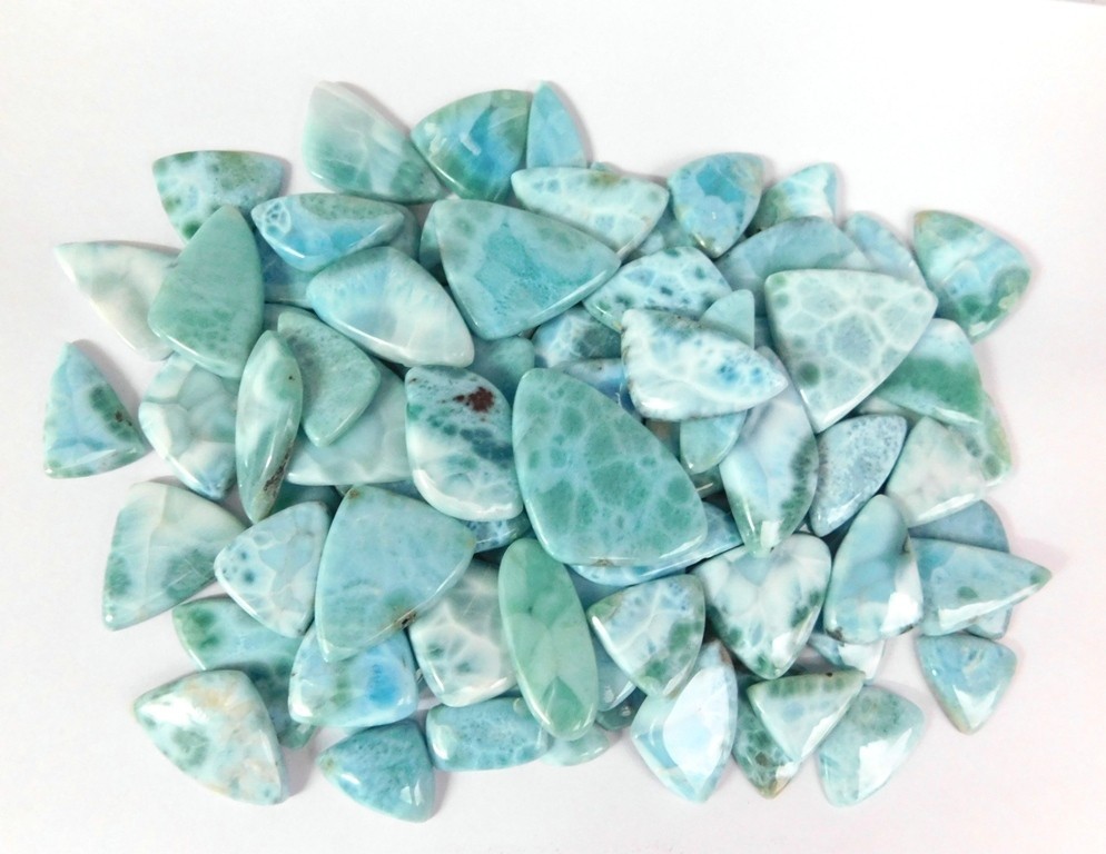 Natural Larimar cabochon Loose gemstones Jewelry Making Wholesale Lot 71257