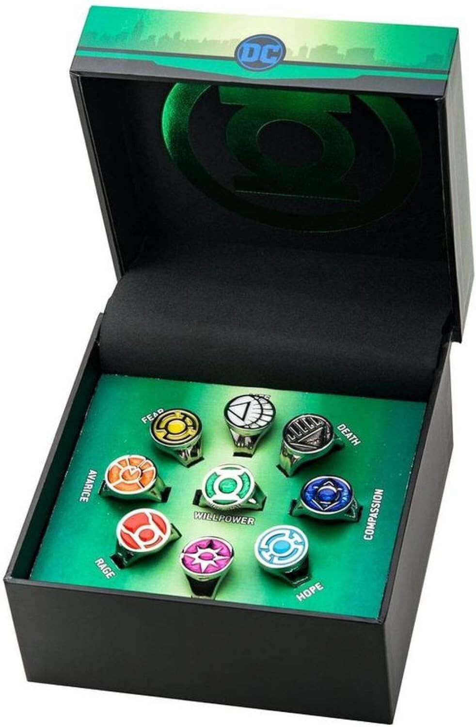 DC Comics Green Lantern Power Rings – Set of 9 Rings
