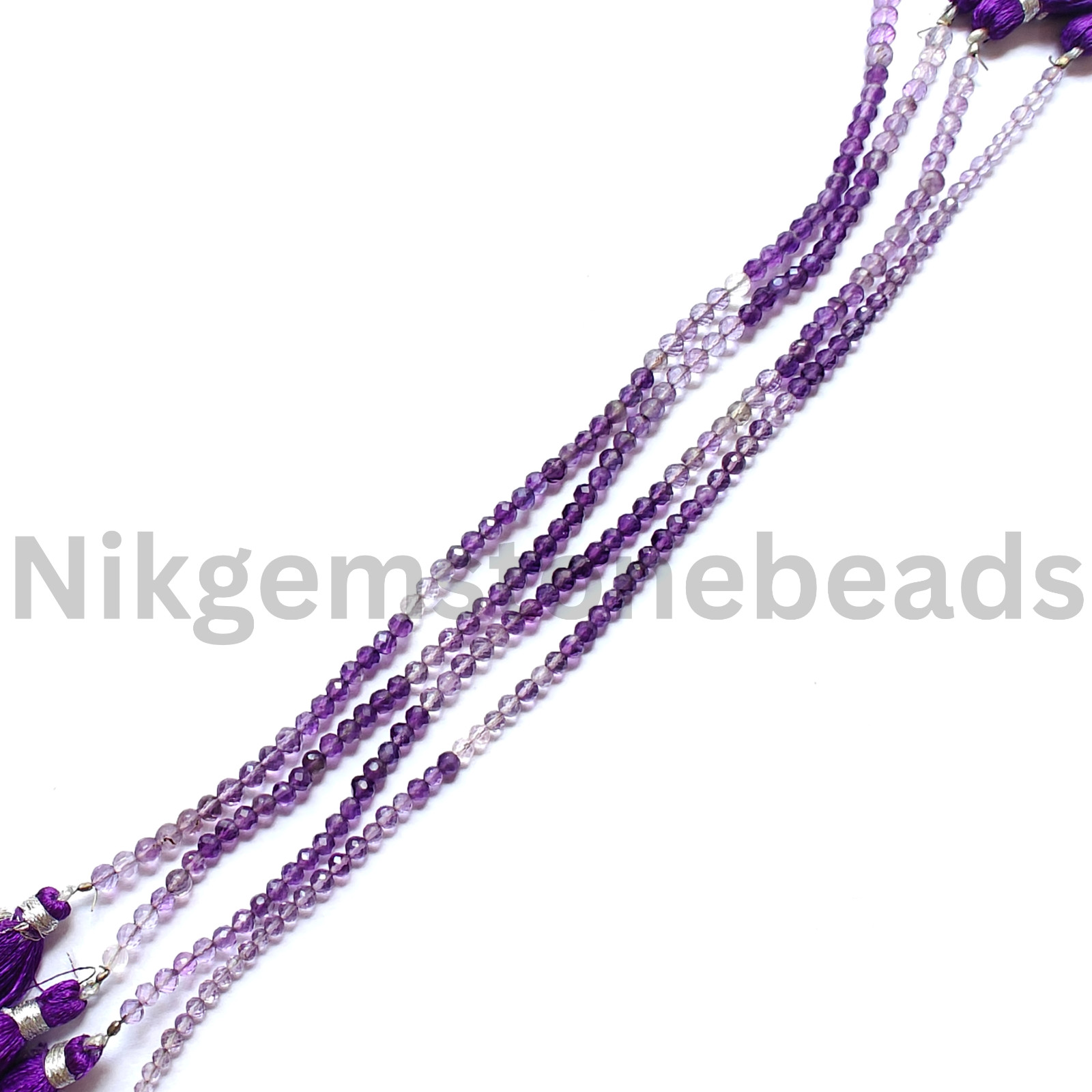 Natural Shaded Pink Amethyst Beads, Briolette Faceted Round Ct Gems, 3.75-4.25MM
