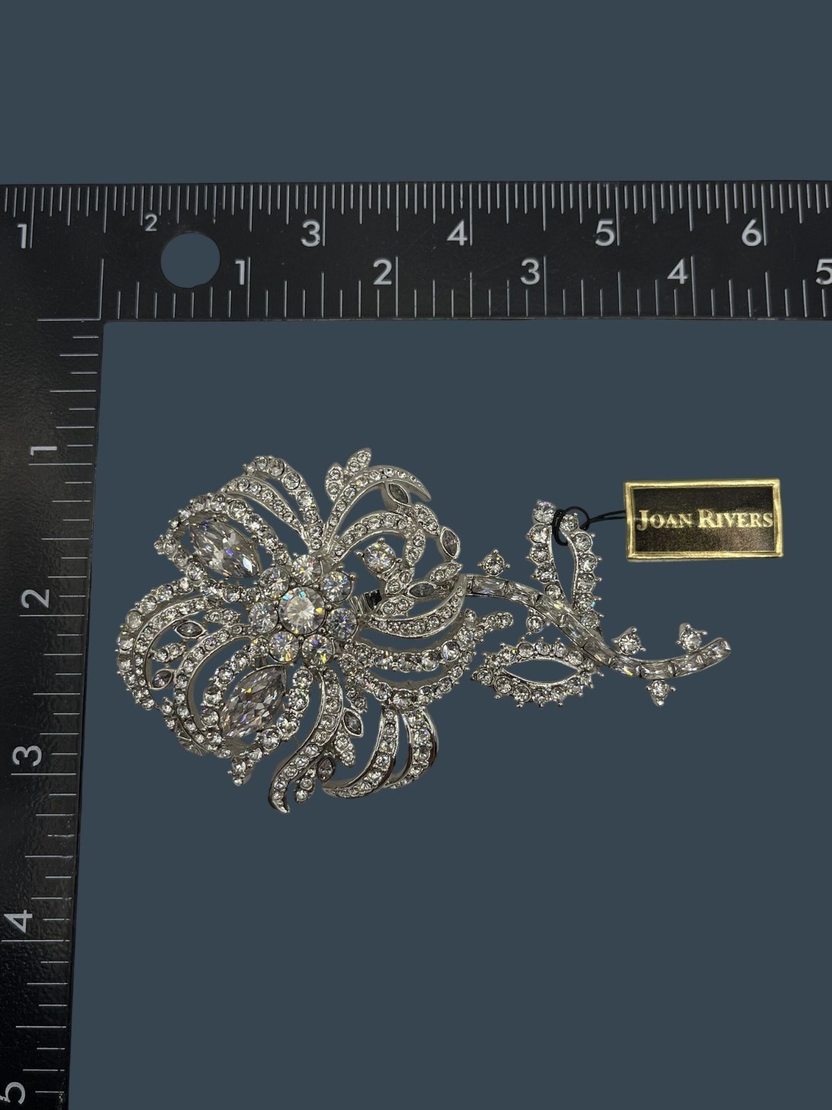 Joan Rivers Private Collection Crystal Flower Brooch Pin Removable Stem