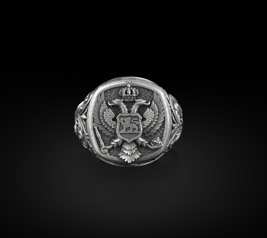 Winged American Eagle Men’s Ring 925 Sterling Silver Oxidized Ring Duty free