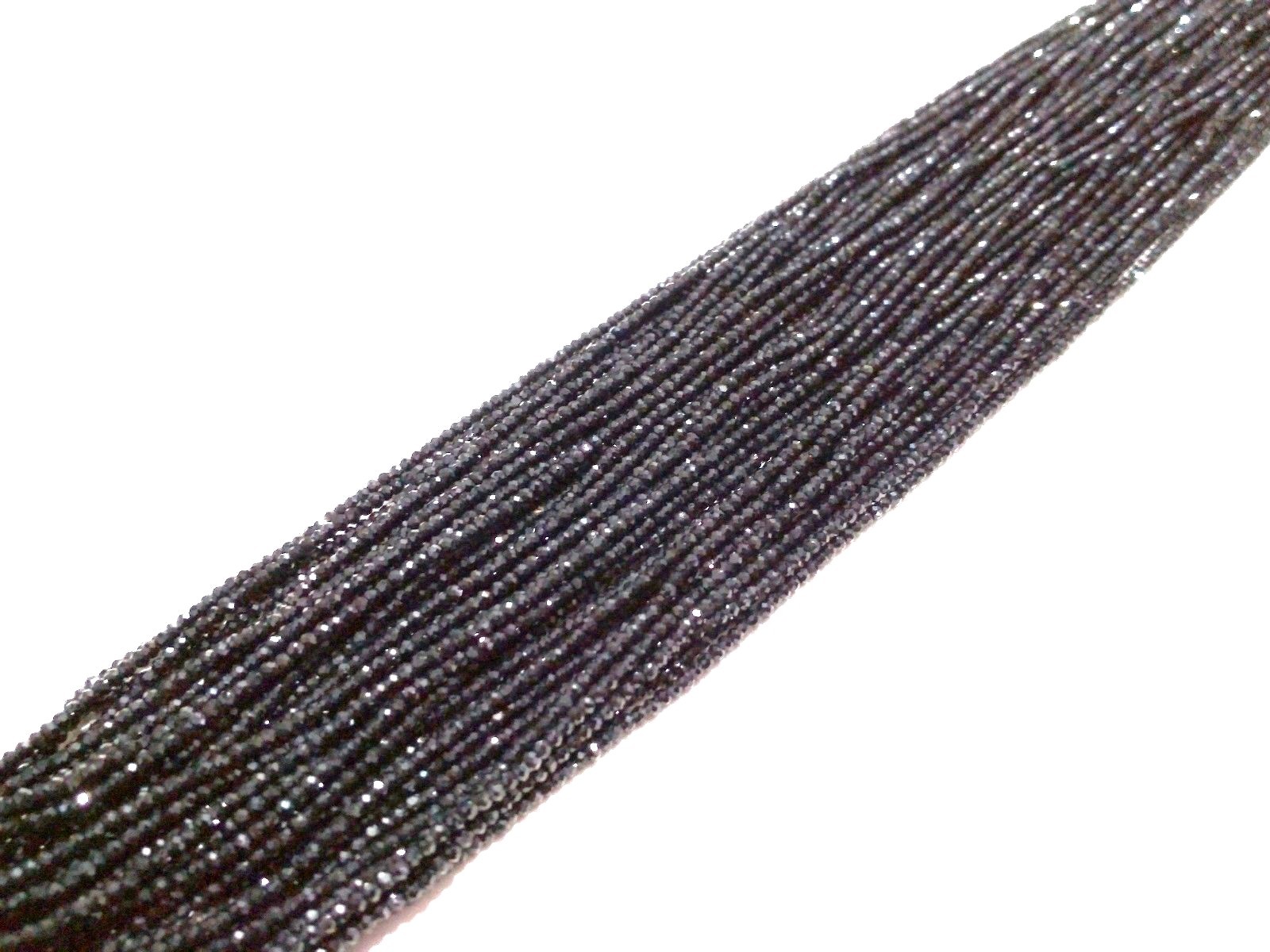 5-50 Strand Natural Black Spinel Rondelle Faceted 2-2.2mm Loose Beads 12″inch