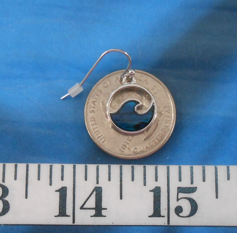 ~ Iridescent Blue Paua Seashell Earrings ~ Ocean Waves ~ Nickel-Free Hooks ~