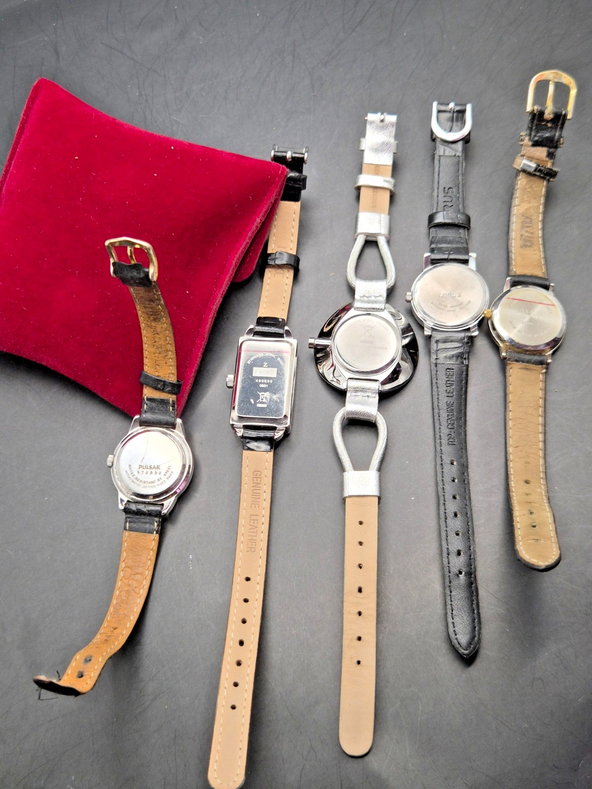 Job Lot Bundle 5x Vintage & Later Women’s Silver Tone Two Strap Watches-WORKING
