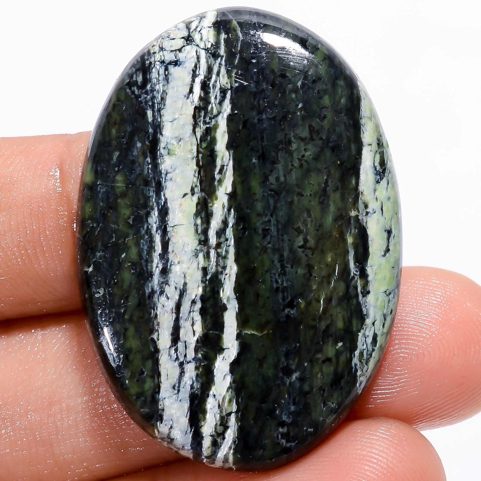 Natural Green Swiss Opal Oval Cabochon Loose Gemstone 50.5 Ct 39X27X5 mm X-18540