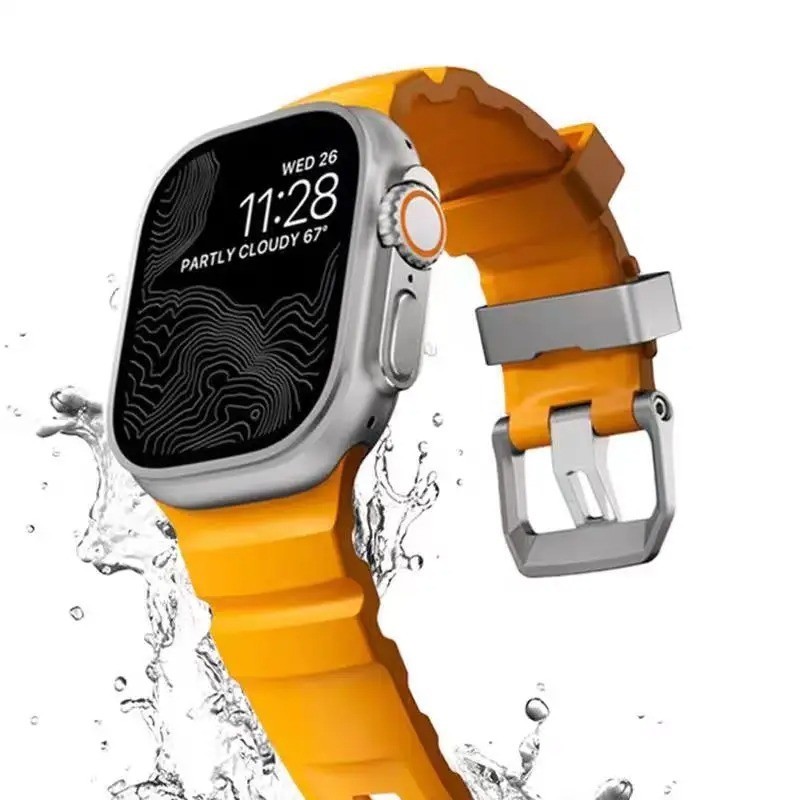 Trail Silicone Band for Apple Watch Ultra 3 2 49mm Strap 46/45/44mm S 1-11 Sport