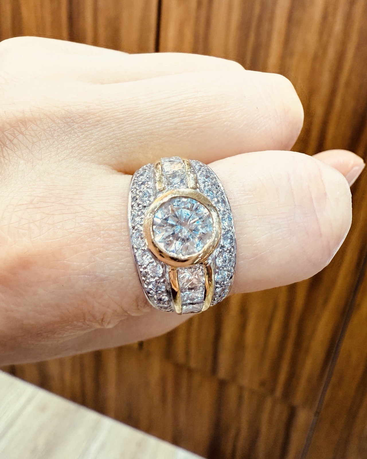 18ct Yellow and White Gold 3.62ct Natural Diamond Dress Ring Valued $31,750