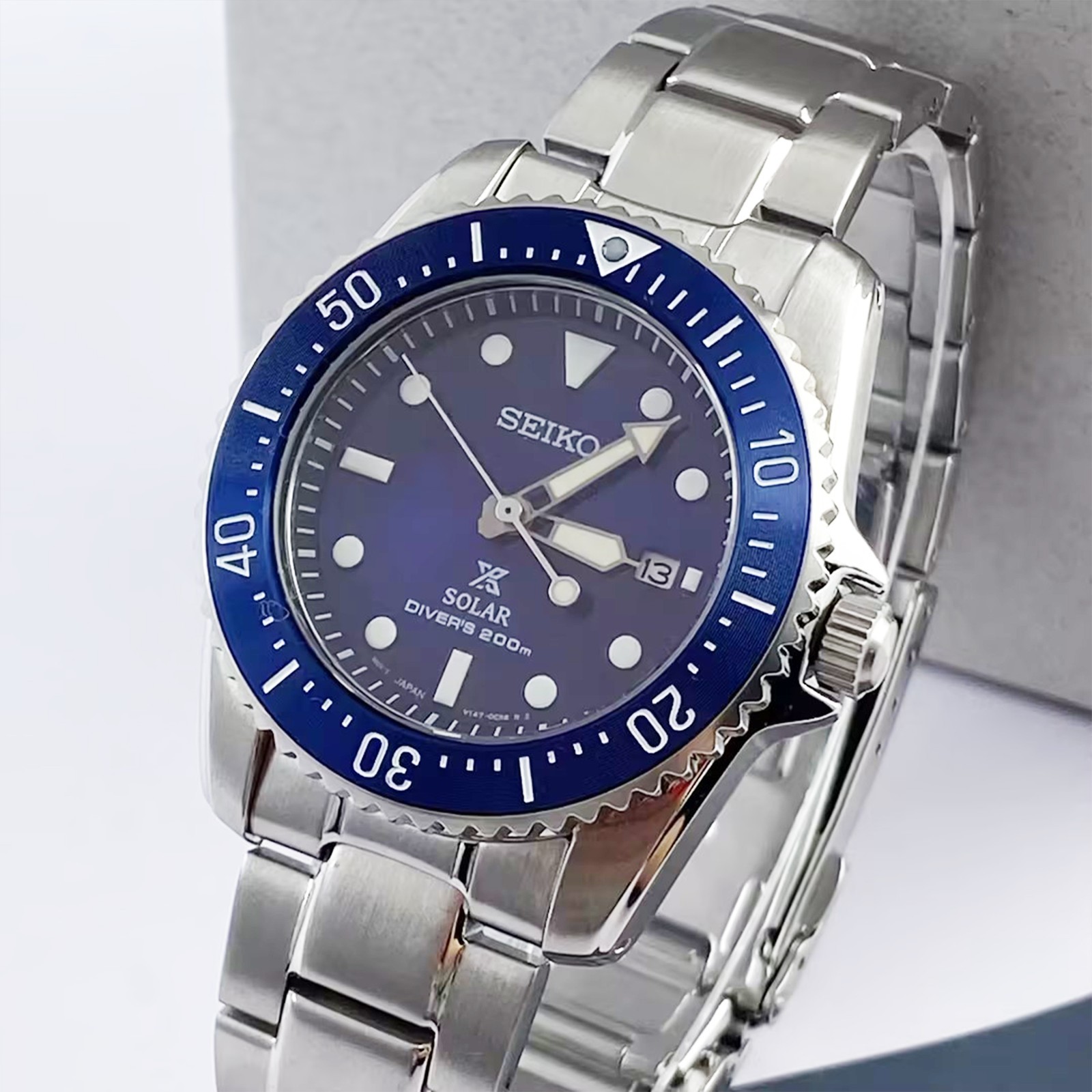 Seiko Prospex Sea Solar Power Blue Dial Men Stainless Steel SNE585 Watch 38.5mm
