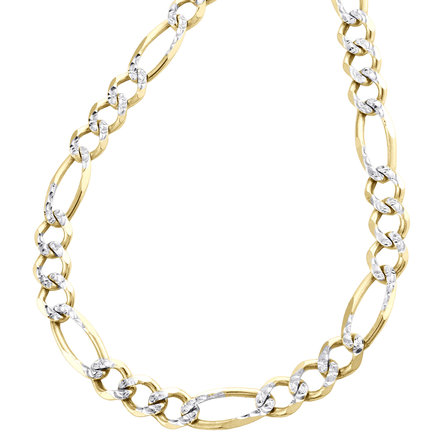 10K Yellow Gold Solid Diamond Cut Figaro Chain 6.50mm Necklace 16 – 30 Inches