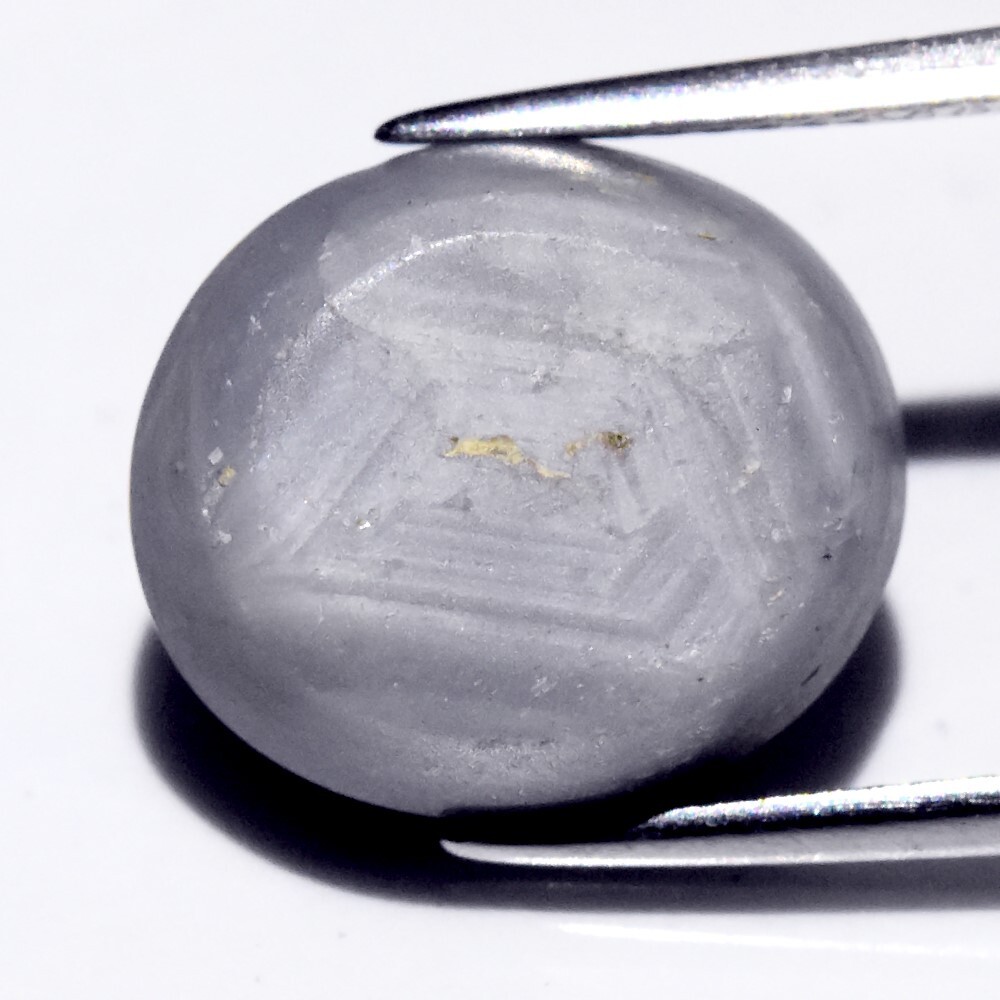 💎 14.60ct Oval Cabochon Grey 6 Ray Star Sapphire – Unheated, Myanmar Gem