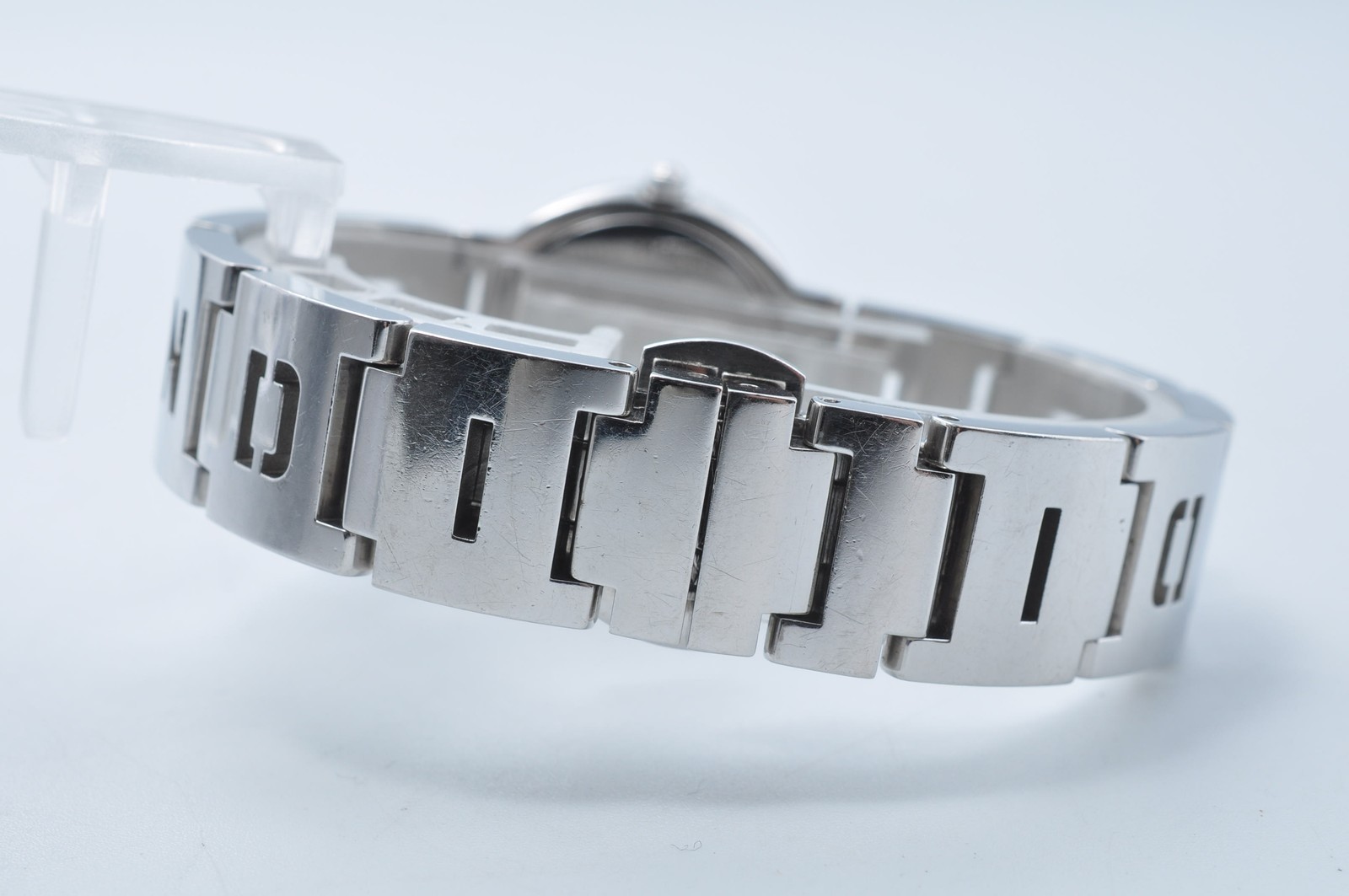 FENDI 3050L 3ATM Quartz Analog Silver Black Dial Women Swiss Made Auth w-1179