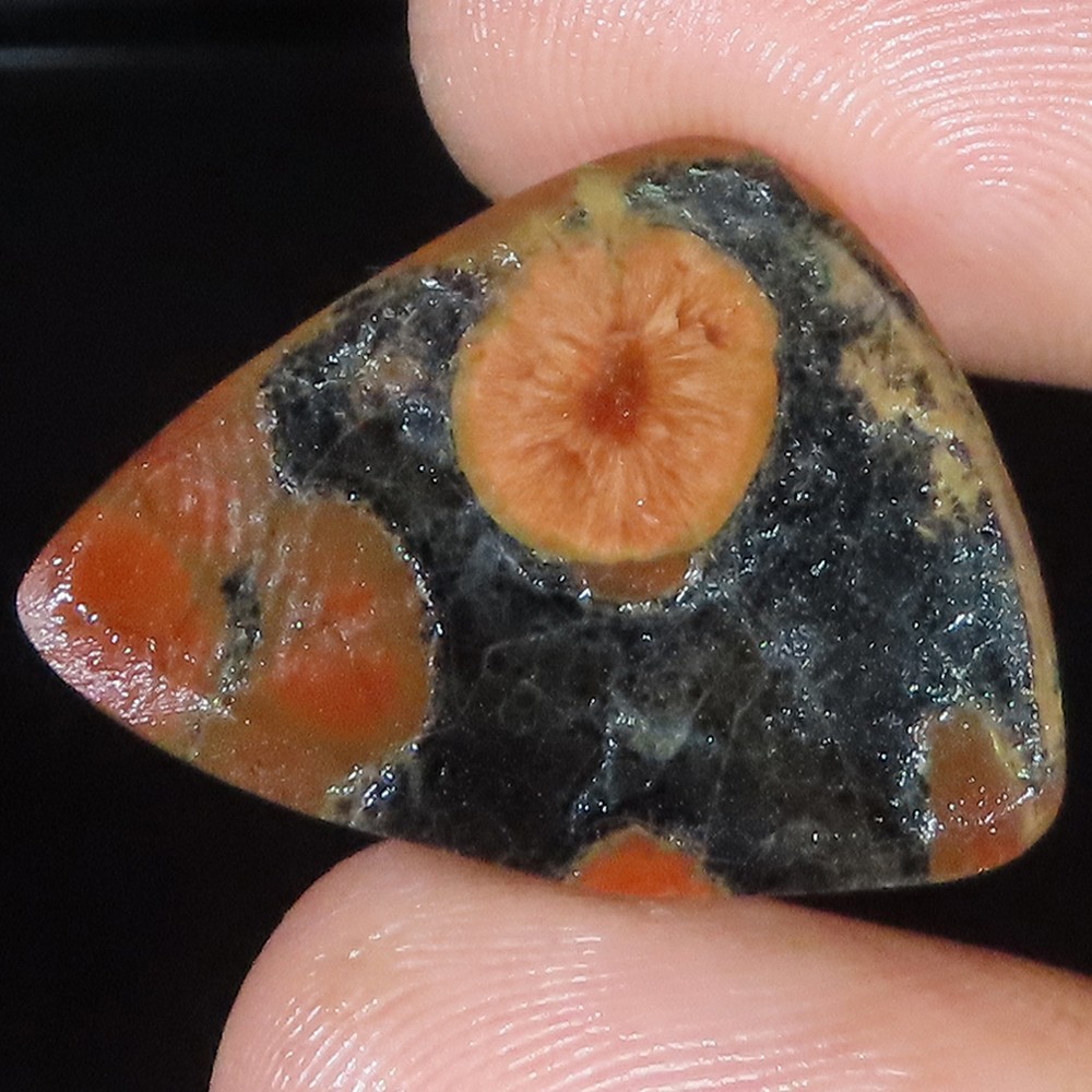 natural Peanut Obsidian cabochon Opaque loose gemstone 13.45 Carat. (18x25x4 mm)