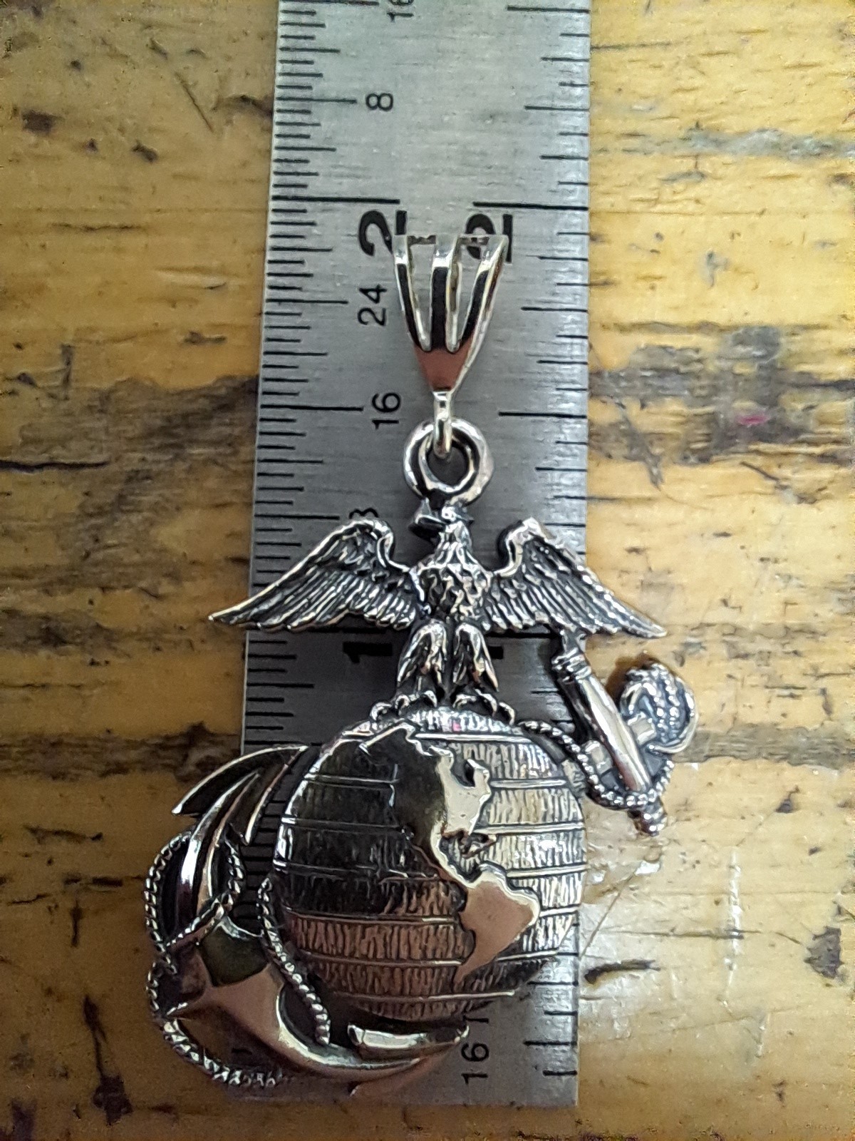 New! Marine Corps .925 Sterling Silver Pendant