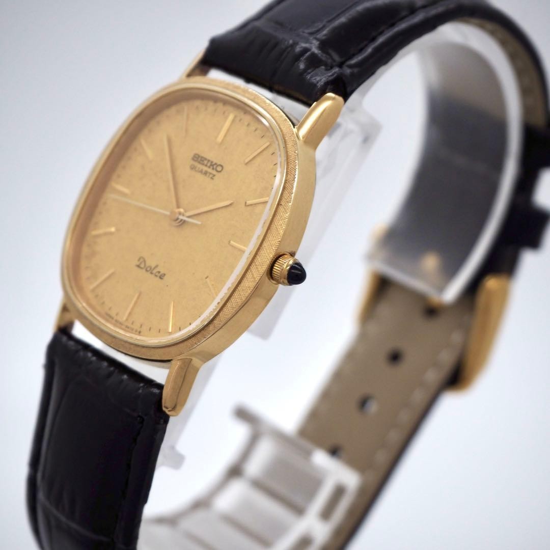 13 Operational SEIKO Watch DOLCE Gold Oval Men’s 1981