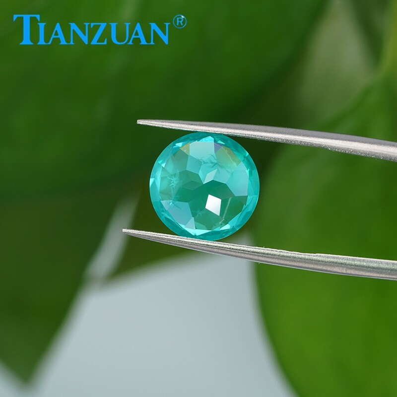 Round Shape YAG Paraiba Color Yttrium aluminum garnet with inclusions loose gems