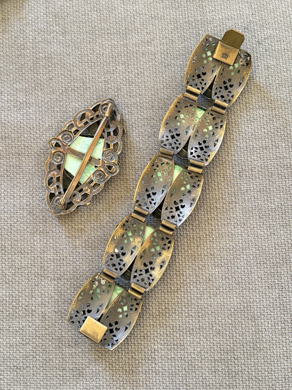 Rare Max Neiger dragon bracelet brooch set