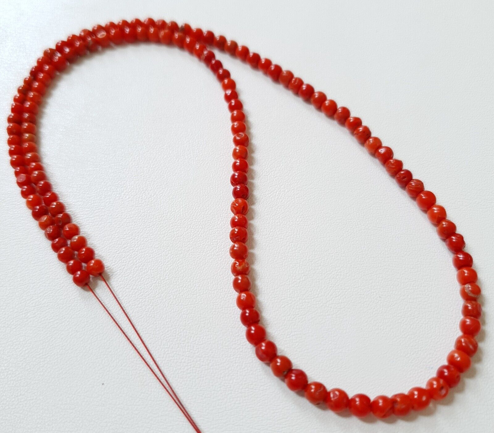 4’MM to 3’mm Italy Coral Smooth Round Beads Natural Loose Mediterranean Sea Bead