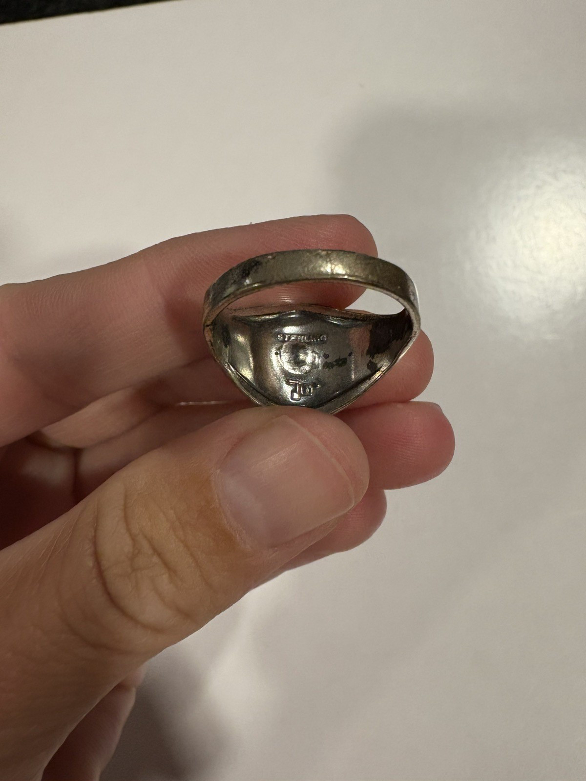 Bell Trading Post Native American Thunderbird Motif Ring Sterling Silver Size 8