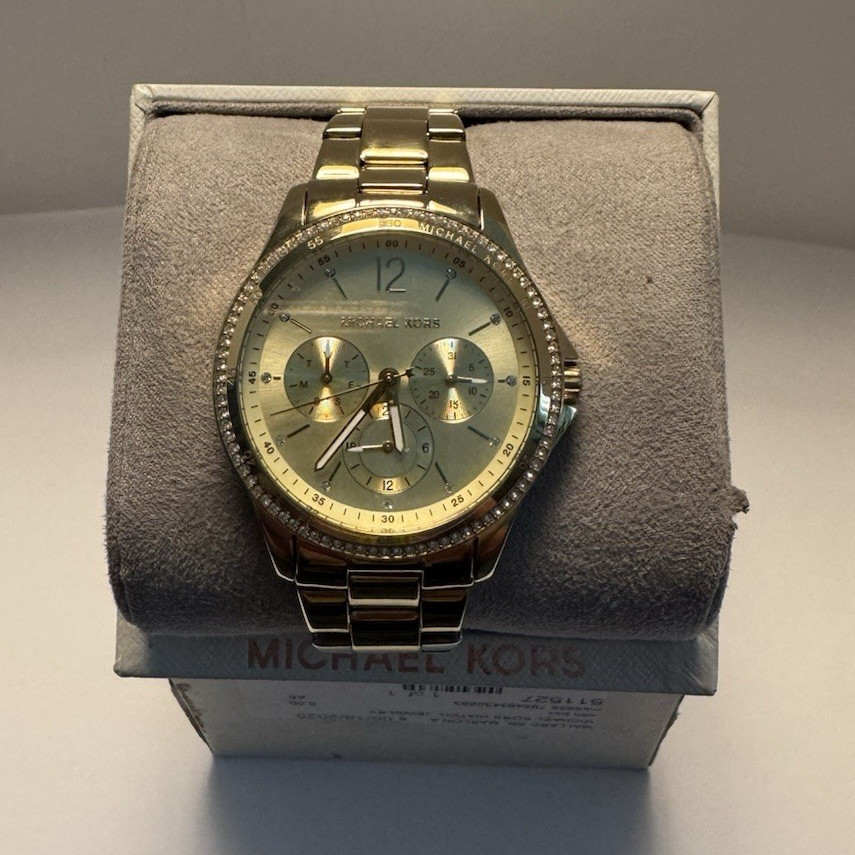 Michael Kors MK6655 Women’s Gold Tone Quartz Chronograph Date Watch Bracelet