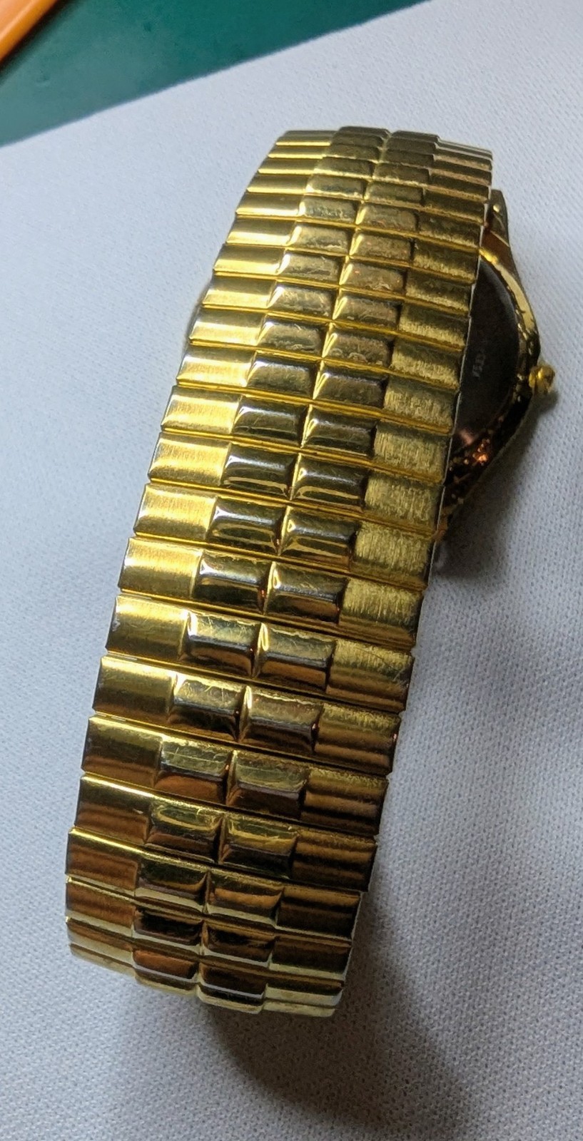 Nostalgic ’80s Lorus Gold Plate Dress. Original Stretch B’let, Runs/Looks Great.