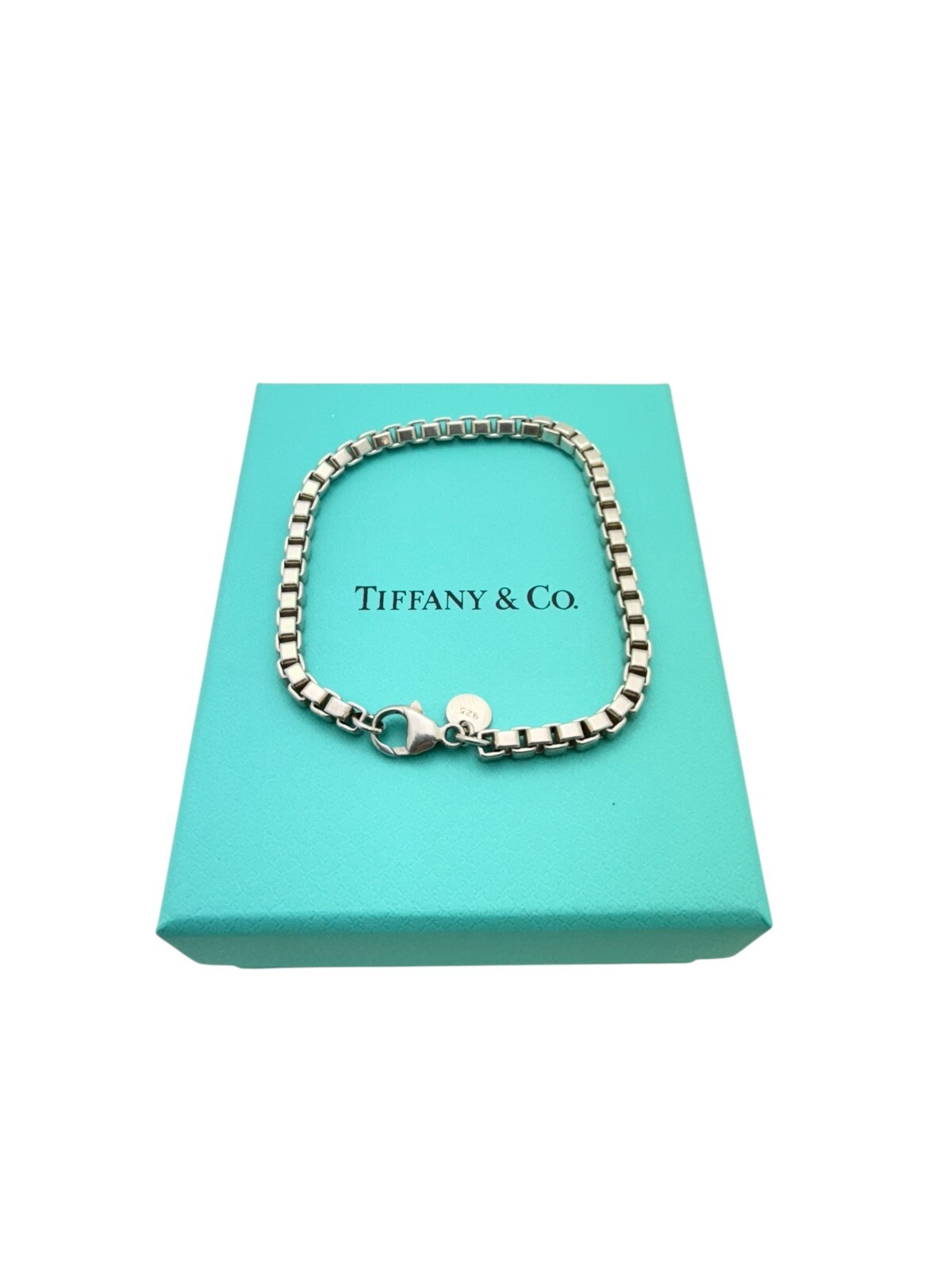 Tiffany & Co. Sterling Silver Venetian Box Chain Link Bracelet 7 1/2″ – Box