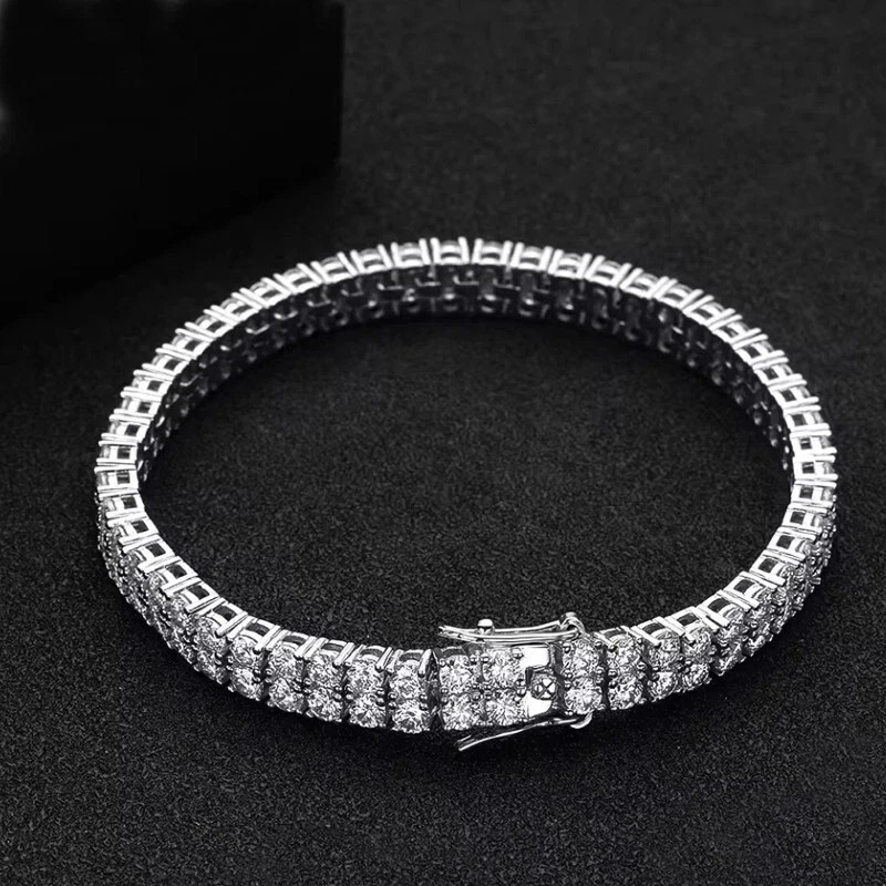 10.00Ct Round Lab Created Diamond Men’s Tennis Bracelet 14K White Gold Plated