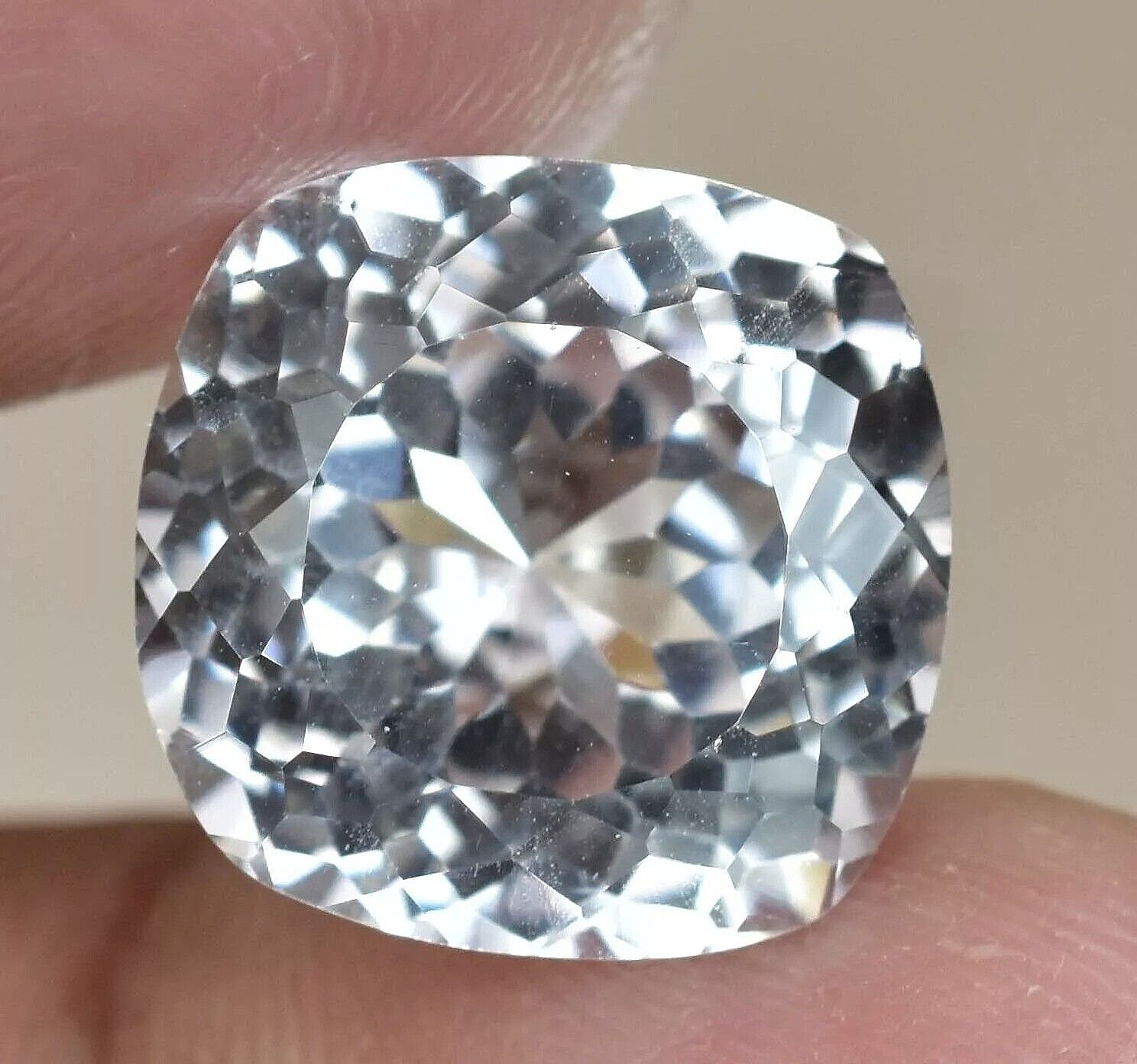Natural Montana White Sapphire 22.65 CT Cushion Certified Amazing Loose Gemstone