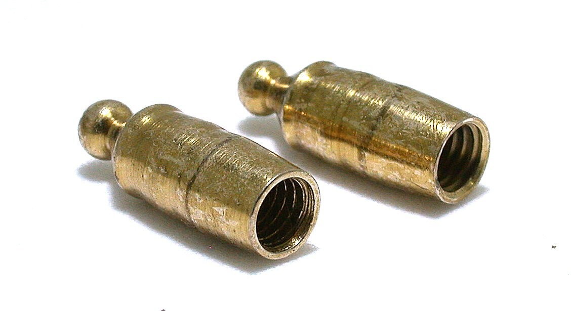 ONE PAIR TWO PIECES 7/10 x 1/4 INCH VINTAGE OLD STOCK 4MM BOLO TIPS CF995/101324