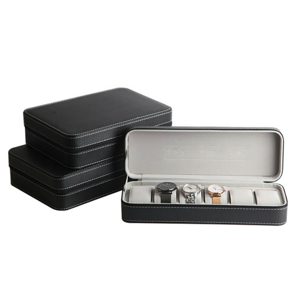 New Multiple Sizes Watch Display Case Storage Box Case | Leather Rounded Corner