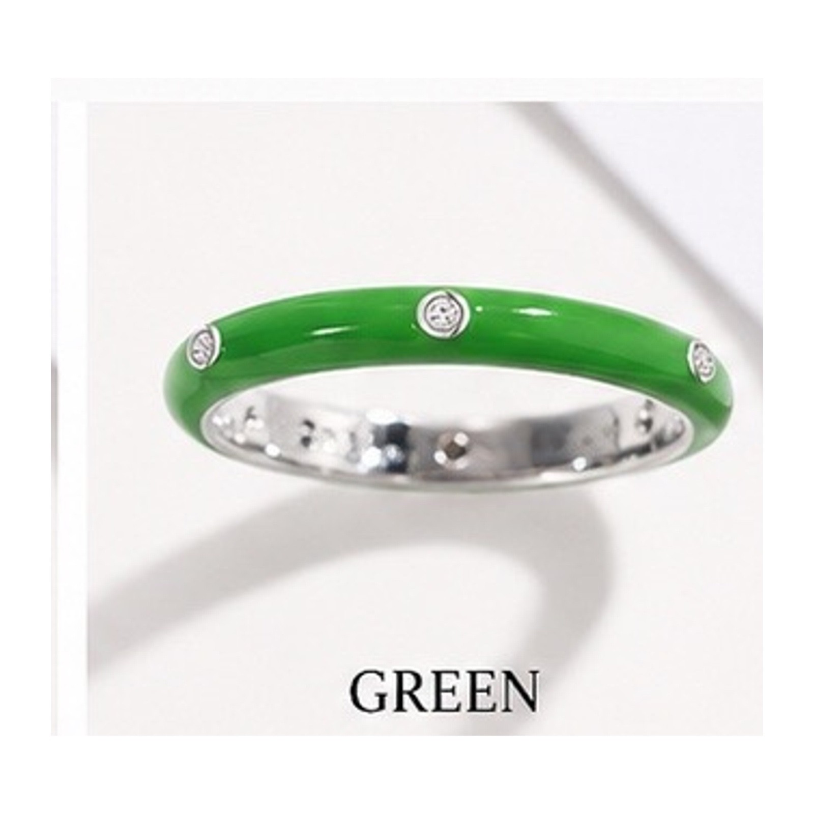 Stackable Enamel Ring with Stone Colorful Womens Fashion Ring Teens Gift Color