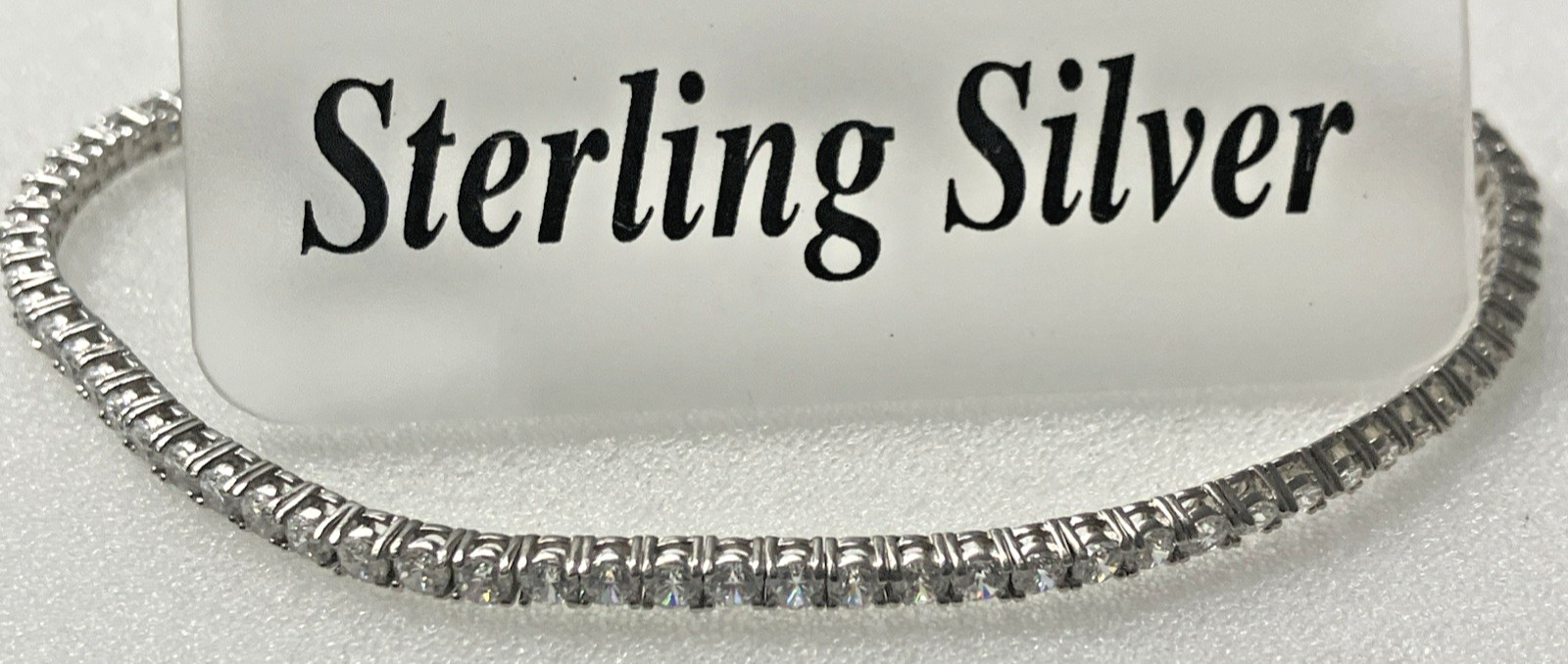 925 Sterling Silver CZ Tennis Ankle Bracelet 12.88grams 3mm 9 To 10inches NWT