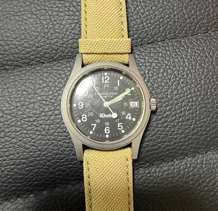 Hamilton Khaki Field 9797 Black Dial Quartz Vintage Watch Dead Battery Untested