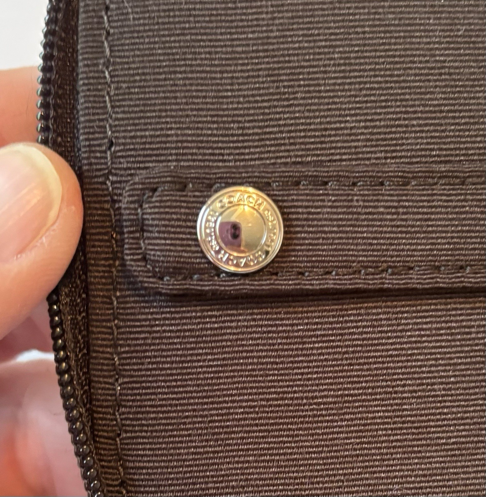 Authentic COACH Signature Monogram Travel Zip Around Jewelry Case BLACK