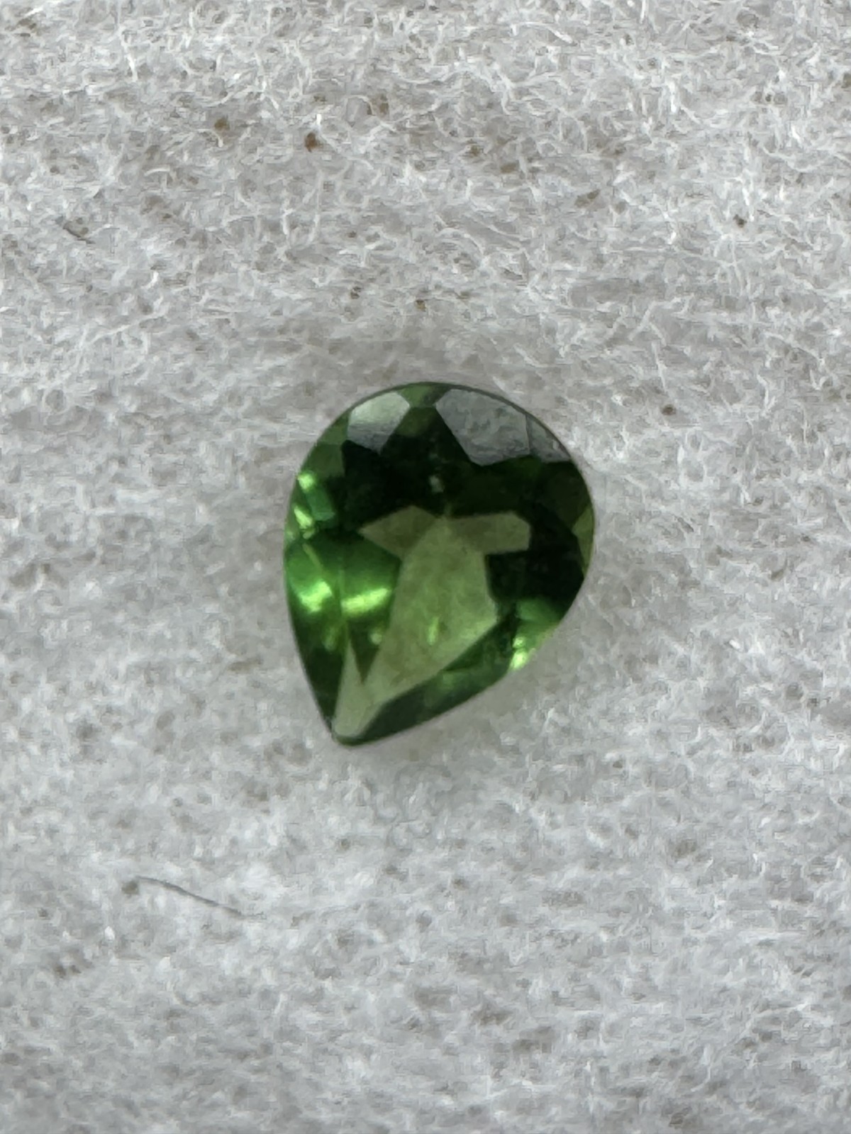 Green CHROME TOURMALINE, 0.28 Carat, 5mm X 4mm, Pear Clean. Natural #244