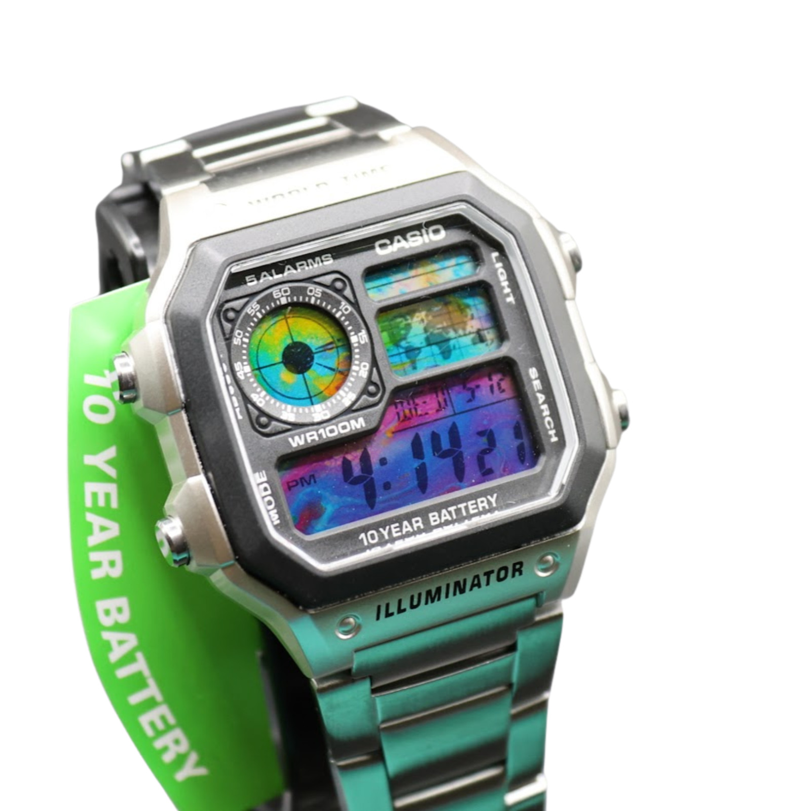 CASIO AE-1200WHD Royale World Time Watch Mod Color Splash Display
