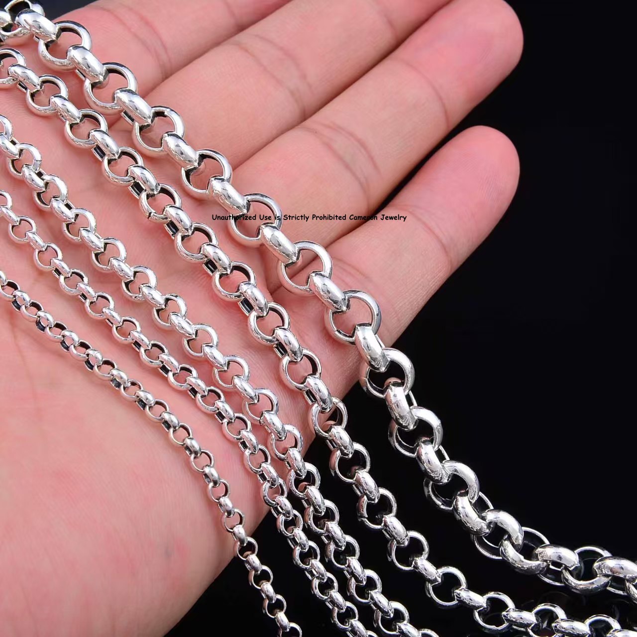 Pure 999 Fine Silver Necklace Men Women 3mm-8mm Cable Rolo Link Chain 18-30in